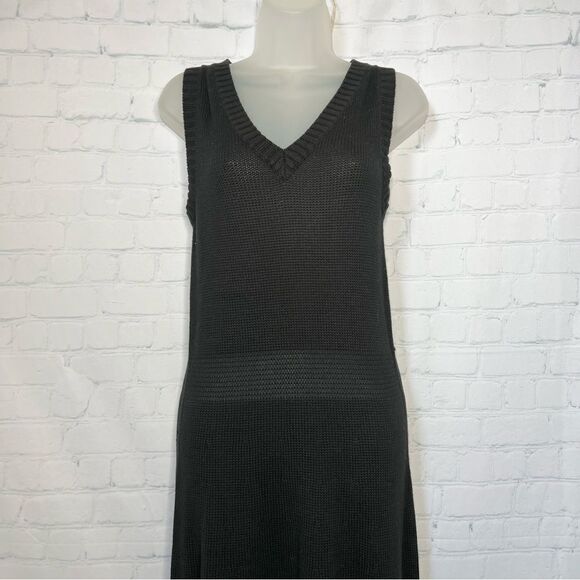 NEW See by Chloe black knit sheer panels sleeveless maxi dress size medium - Picture 3 of 12